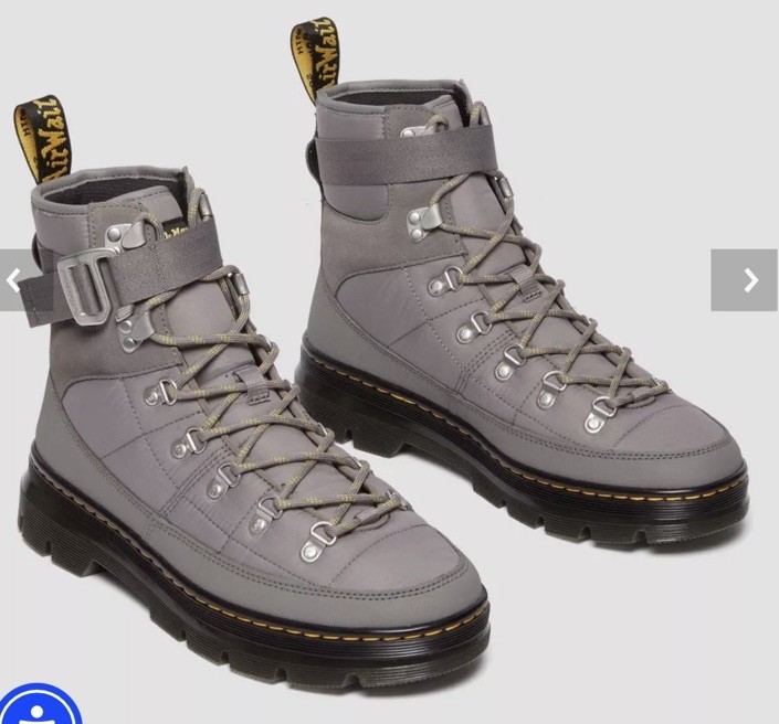 Dr.Martens Men’s SZ.11 Comb Tech Quilted Casual Grey Combat Boots New Combs Tech Quilted Casual Boots in Nickel Grey | Dr. Martens main image 2