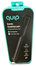Quip Sonic Toothbrush Adult All-Black Smart Rechargeable Electric Full Head. NIB