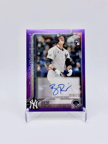 2025 Topps Chrome Ben Rice Auto RC Purple Refractor #/250 Yankees Rookie