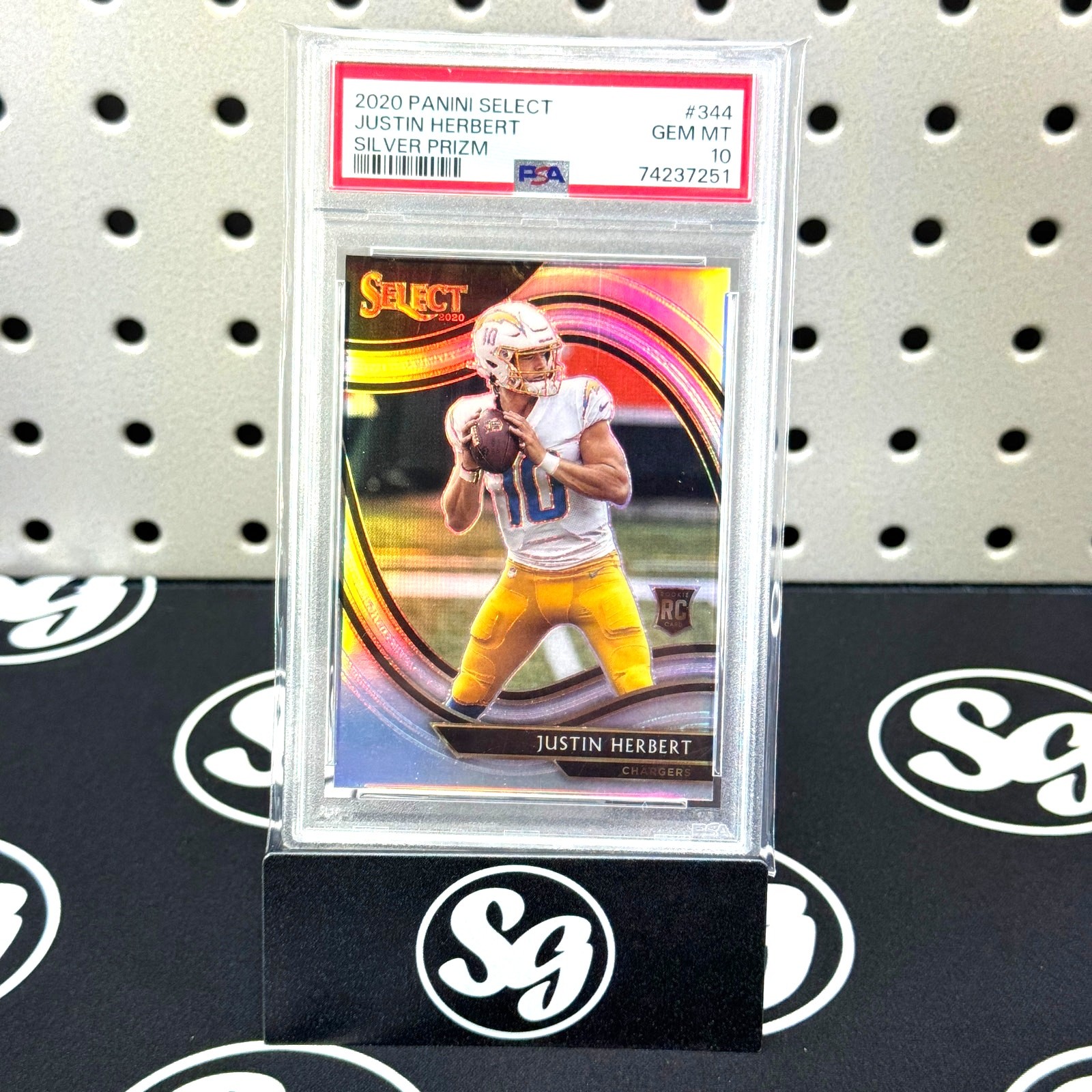 JUSTIN HERBERT 2020 Panini Select #344 Field Level Silver Rookie Card RC PSA 10