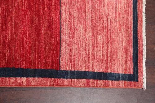 Handmade Multicolor Gabbeh Oriental Area Rug 5x8 Ft Striped Modern Wool Carpet - Picture 13 of 20