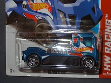 HW HOT WHEELS 2013 HW RACING #102/250 RENNEN RIG SEMI TRUCK HOTWHEELS BLUE VHTF
