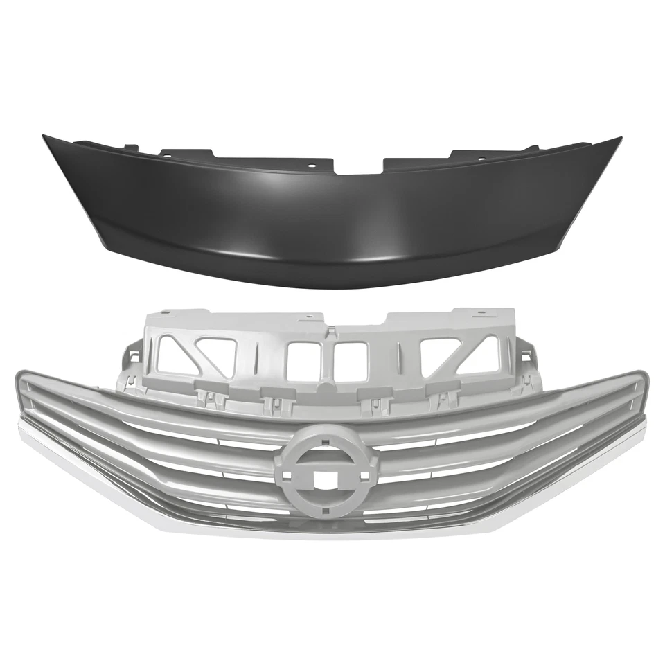 Conjunto de grade e tampa do para-choque dianteiro superior para Nissan Versa Note 2014-2017 cinza - Imagem 3 de 4