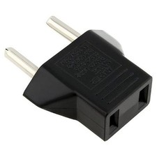 US USA to EU Euro Europe Power Jack Wall Plug Converter Travel Adapter - New
