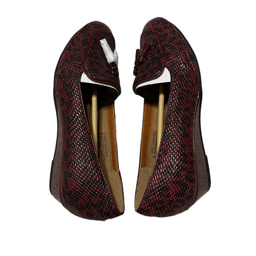 Comfortiva Womens Leather Snakeskin Print Closed Toe Loafers, Black, Size 8M - Picture 6 of 13