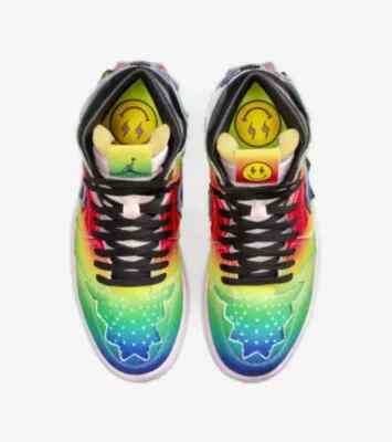 J Balvin × Nike Air Jordan 1 High OG Rainbow DC3481-900 Men's US4