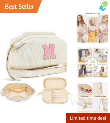 Elegant Initials Cosmetic Bag Trendy Travel Organizer for Women