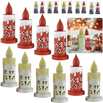 17cm LED Weihnachts Glitzer Kerzen, Farbwechsel wirbelnd flammenlos flackernd