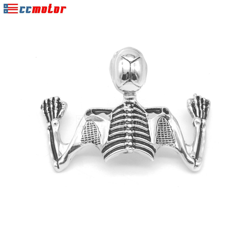 Chrome Highway Skull Ornament Headlight Visor Skeleton for Harley Bobber Chopper - Picture 8 of 10