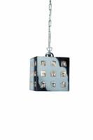 Pendelleuchte Metallpendel Glaspendel Modern Chrom WüRfel 1X E27 Bis 60W