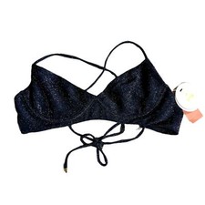 PQ Swim Top Medium Evie Sapphire Underwire Bikini Bralette Sparkle Strappy PilyQ