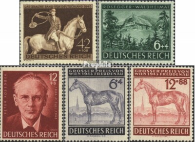 Prophila Collection Briefmarken Deutsches Reich 1943 – Pferderennen, Rosegger, Komplett Mit Falz