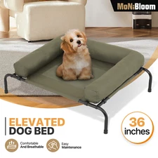 36" Elevated Cooling Dog Pet Bed Raised Portable Breathable Mesh Cot w/Headrest
