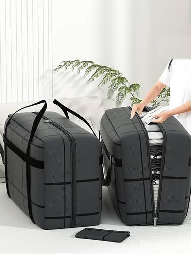 Oxford Travel Moving Bag Alloy Zip Foldable Design Dustproof Fully Saving Space - Picture 23 of 24