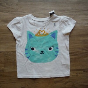 Girls-White-Kitty-Princess-Tee-Shirt-Toddler-size-12-18-months-Old-Navy-New
