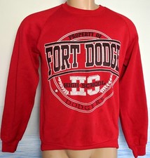 Vintage FORT DODGE High School Iowa Dodgers Sweatshirt Red 50/50 L USA
