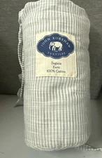 John Robshaw Sagana Quilted Woven Stripe Euro Sham Gray 26" X 26" 😃😃