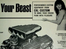 ORIGINAL 1969 CAL CUSTOM AD - aluminum valve covers/chrome fan/air cleaner/scoop