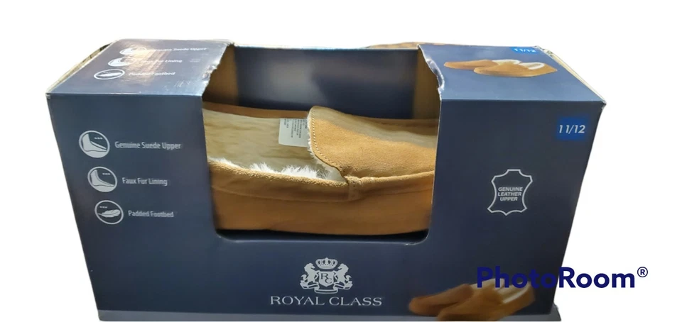 Zapatillas de gamuza genuinas Royal Class para hombre, tostadas, piel sintética, nuevas en caja 11/12 Foto 4 de 4