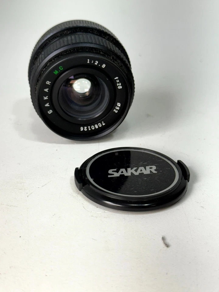 Lente gran angular Sakar MC negra 28 mm f=2,8 ∅52 Canon FD Mount vintage Prime Foto 4 de 4