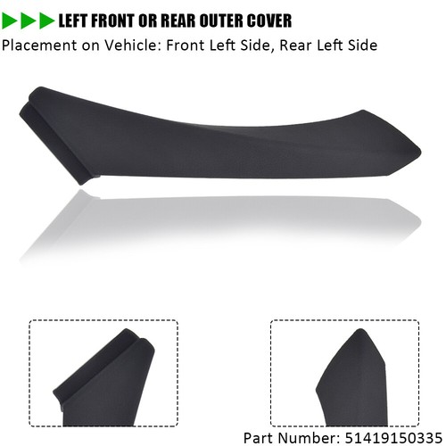 For BMW 3 Series E90 E91 Left Side Interior Door Handle Inner Handle Trim Black - Picture 3 of 11