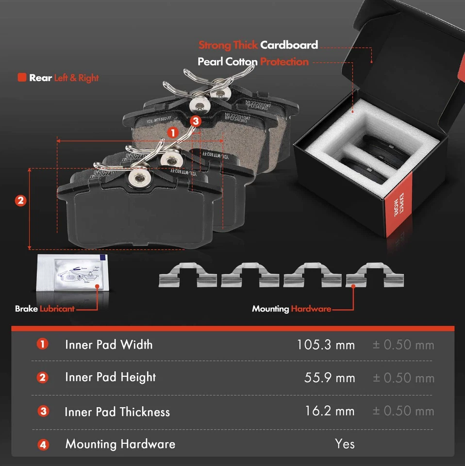 Rotores de freno traseros y pastillas de freno para Audi A6 1998-2003 Volkswagen Passat 1998-2004 Foto 3 de 4
