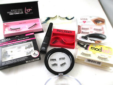 lot of 7 woman's fake eyelashes, magnetic eyeliner, glue on, extensions
