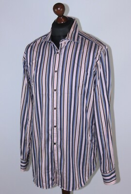 ETRO Milano Herren Hemd Baumwolle gestreift Gr. 42 Made in Italy Mehrfarbig Designer