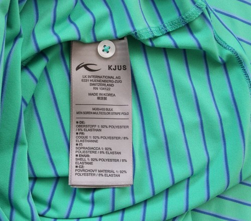 KJUS Herren 2XL grün Performance Soren Streifen Logo Stretch Golf Polo Shirt - Bild 8 von 8