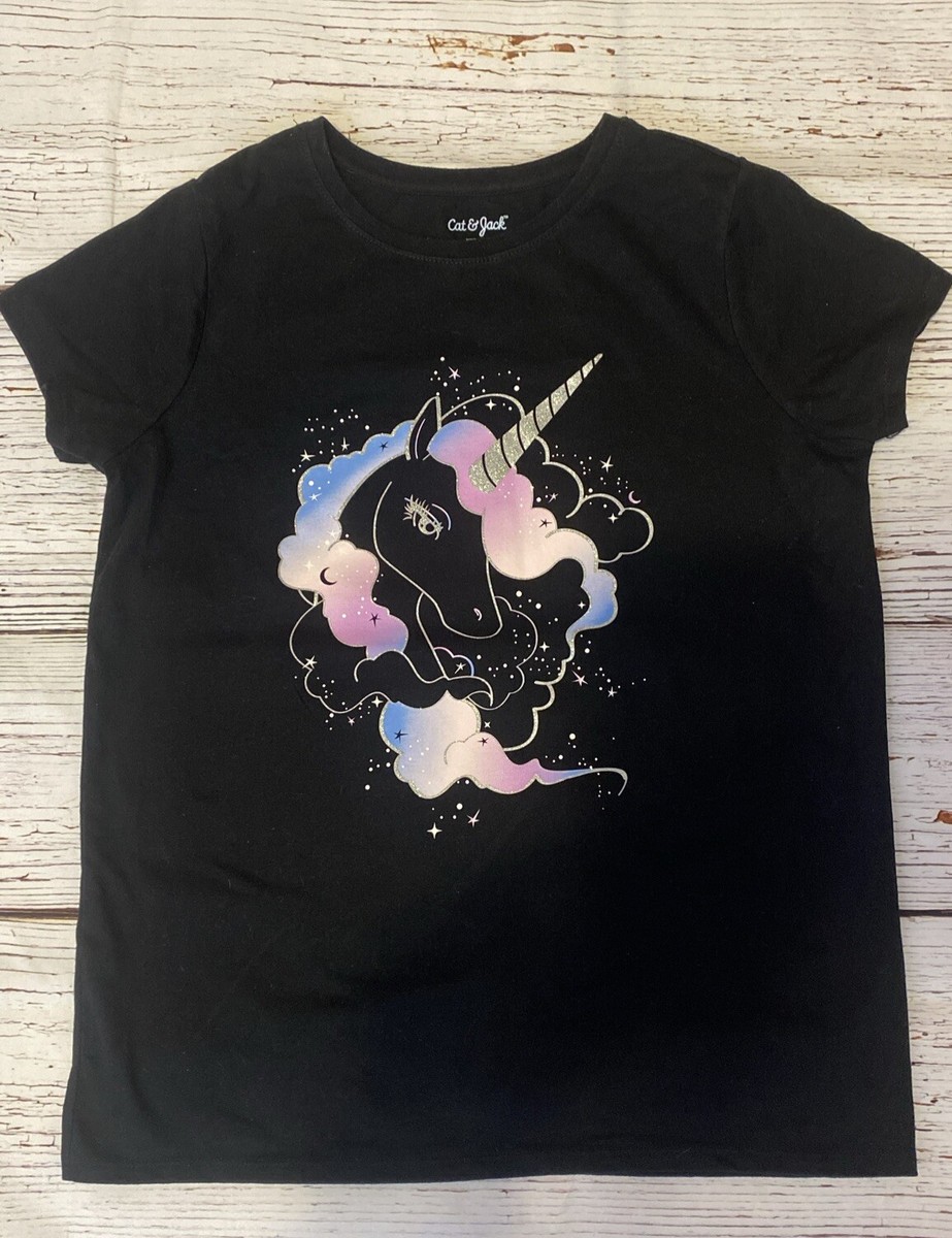 Cat & Jack Girl's Black Unicorn T-Shirt Size XXL 18 | eBay