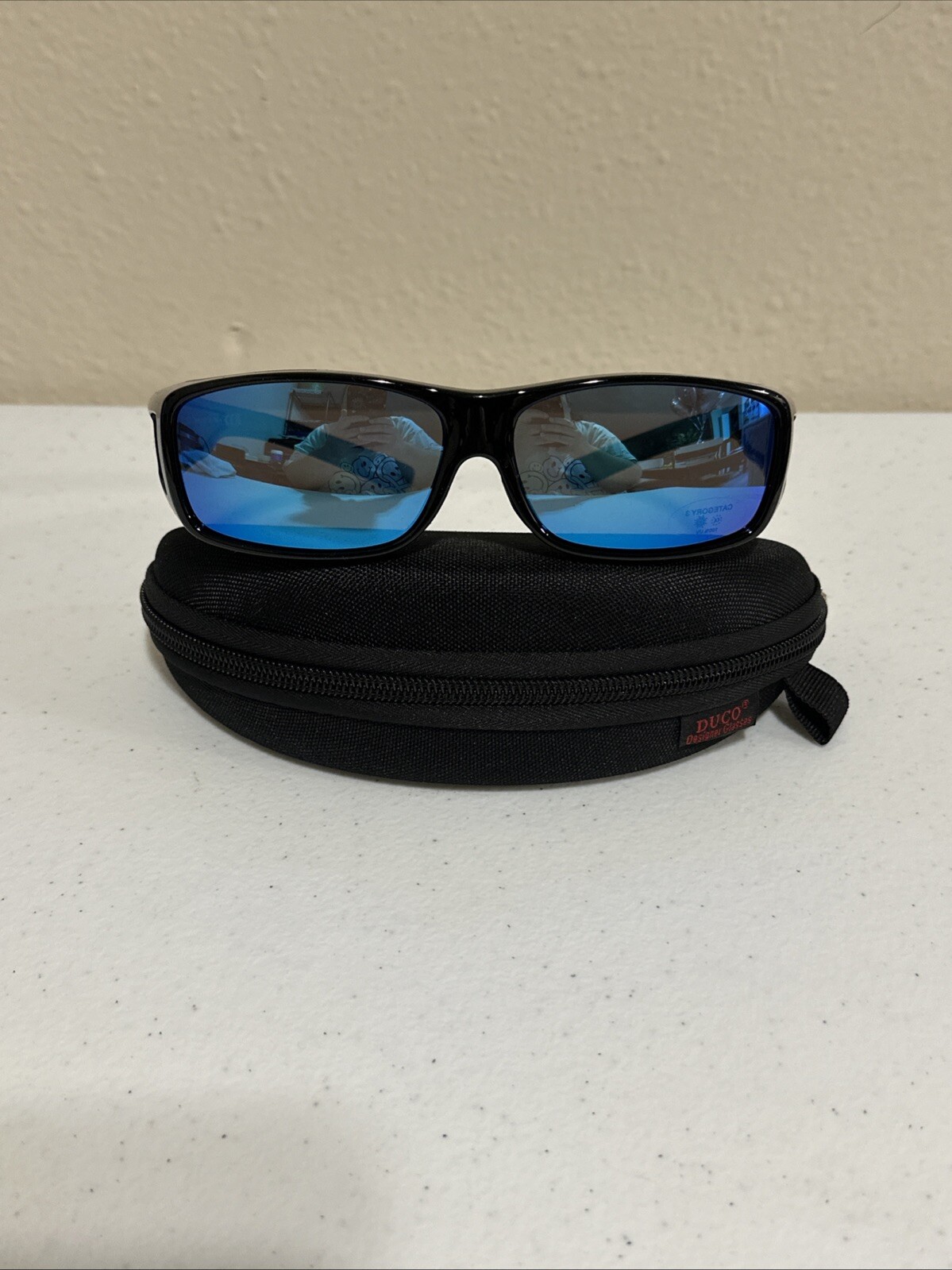 Duco Italy DC8954 Fitover Sunglasses Blue Mirrored 61-15-131 Good