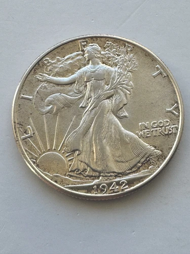 1942 50C Walking Liberty Half Dollar AU