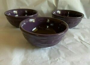 LONGABERGER WOVEN TRADITIONS EGGPLANT PURPLE 7" COUPE CEREAL BOWL