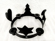 Vintage 4 arm black Candle holder Swedish Christmas wreath stand Advent crown