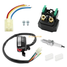 Start Stop Switch & Starter Relay & Plug & Spark for Yamaha Kodiak 400 2000-2001