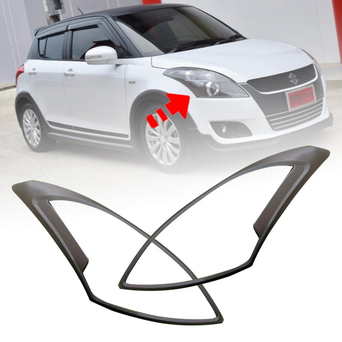 SET Head Lamp Front Light Cover Black Fit Suzuki Swift 2012-2017 SET Head Lamp Front Light Cover Black Fit Suzuki Swift 2012-2017