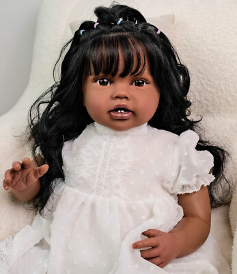 Reborn Black Toddler Dolls 24in Realistic Girl African American Reborn Babies