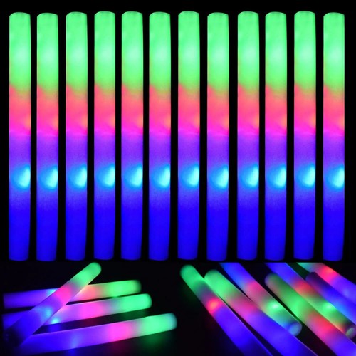 100~600PCS Light Up DJ Flashing Glow Foam Sticks Wedding Party LED Wand Baton US - Picture 9 of 30