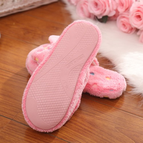 Warm Soft Women's Winter Bowknot Bedroom Slippers Shoes House Indoor Floor Shoes - Picture 5 of 6