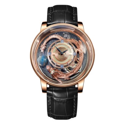 PINDU Men's Quartz Watch  Celestial Dragon Openwork Starry Sky 3ATM Waterproof