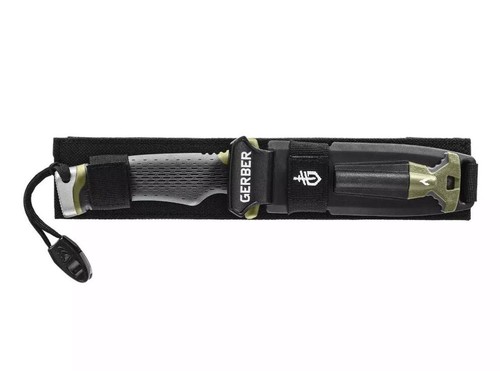 Gerber 4.75" ULTIMATE FIXED BLADE KNIFE + Sheath + FIRE Starter + SHARPNER - Picture 5 of 11