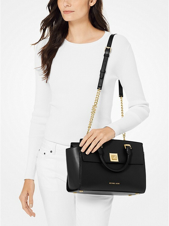 Michael Kors 30S9SYLS2L Sylvia Medium Top Zip Leather Satchel