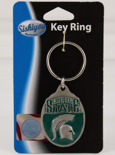 VINTAGE MICHIGAN STATE SPARTANS FINE PEWTER KEY RING 2003 NCAA NEW SISKIYOU - Picture 5 of 8