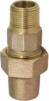 MIDLINE VALVE 3/4"in FLARE x MIP Water Service Straight Brass Coupling WS-AFM0034 Pipe Thread