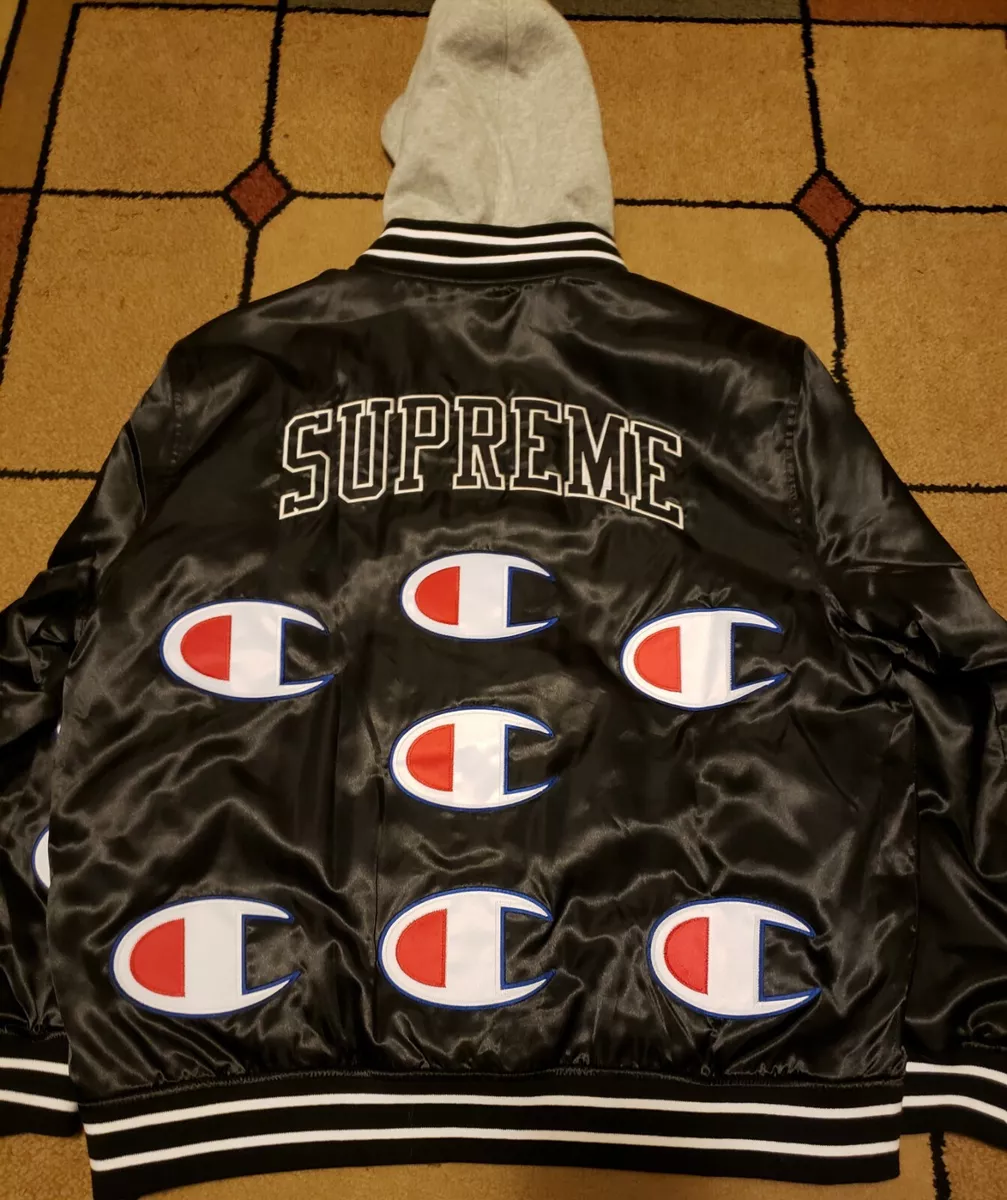 Supreme x Jordan Hooded Varsity Jacket 'Black