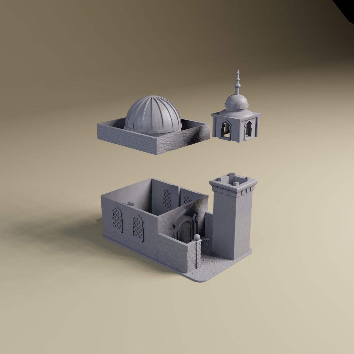 Small Mosque - North Africa - WWII 28mm, 20mm, HO or 15mm