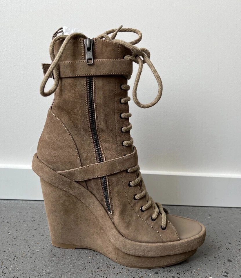NWOB ANN DEMEULEMEESTER Spring 2012 Suede Leather Wedge Heel - Size 39.5 - $2335 - Image 4 of 4