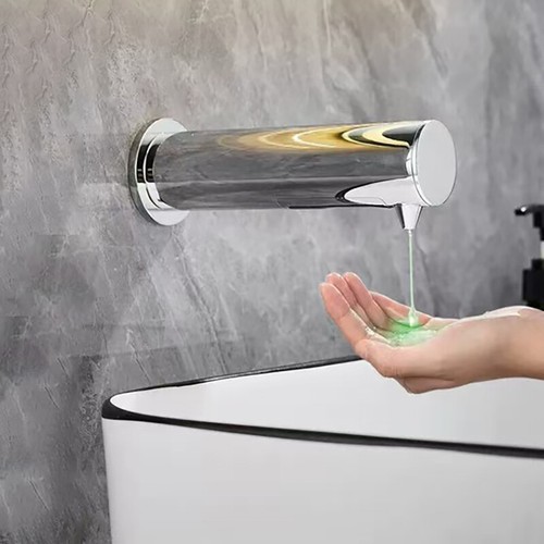 Wall Mounted Bathroom Chrome Soap Dispenser+Automatic Sensor Faucet+Hand Dryer - Picture 8 of 14
