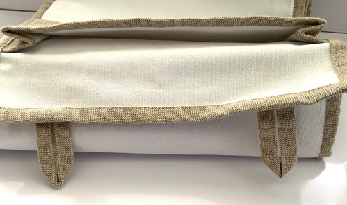 New, Unused Handmade in Bulgaria Heavy White Canvas 5 Pocket Hanging Organizer - Picture 7 of 10