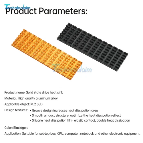 M.2 2280 Nvme SSD Heatsink Cooler with Thermal Pad for PC 70x22x6mm /70x22x3mm